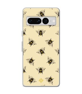 Funda para [ Google Pixel 7 Pro ] Dibujo Mascotas [ Abejas Ilustracion ] de Silicona Flexible para Smartphone