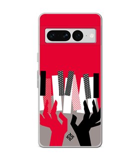 Funda para [ Google Pixel 7 Pro ] Diseño Música [ Tocando el Piano ] de Silicona Flexible para Smartphone 