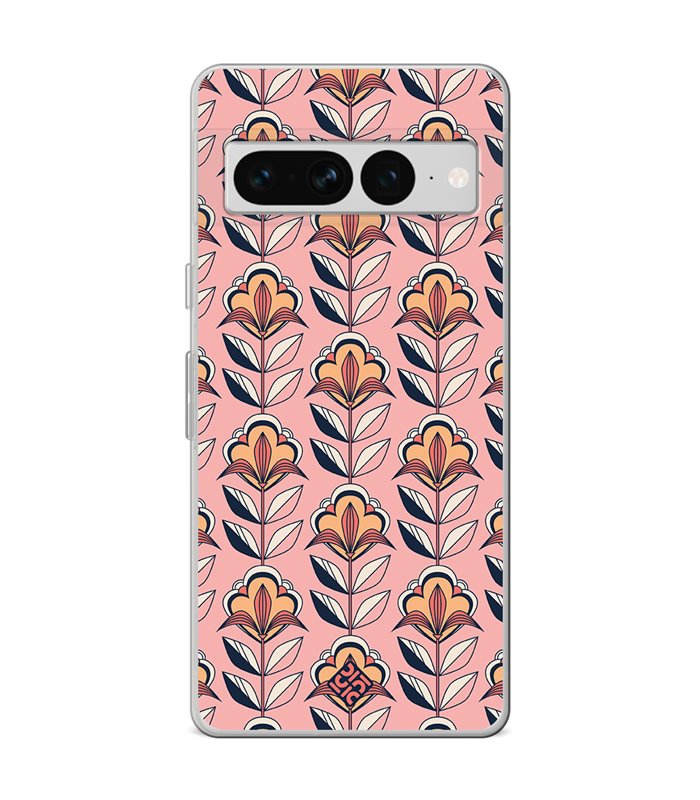 Funda para [ Google Pixel 7 Pro ] Dibujos Retro [ Planta con Fondo Rosa - Retro ] de Silicona