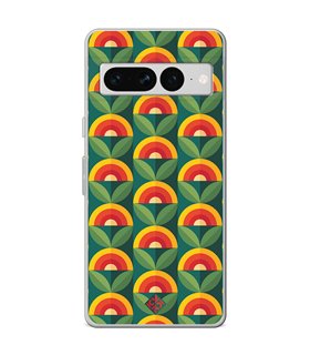 Funda para [ Google Pixel 7 Pro ] Dibujos Retro [ Diseño Flor - Retro ] de Silicona Flexible