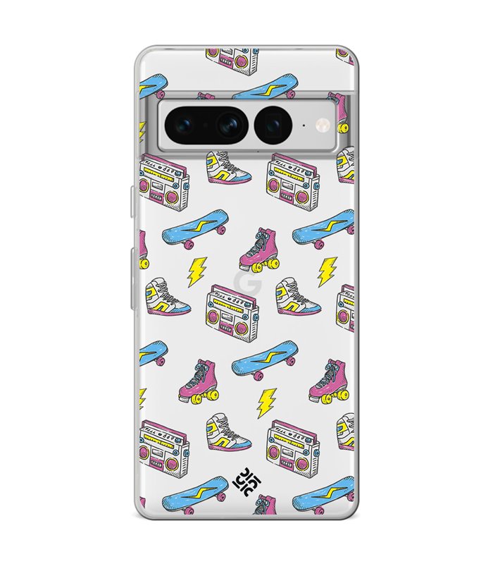 Funda para [ Google Pixel 7 Pro ] Dibujo Tendencias [ Skate Patines Años 90 ] de Silicona