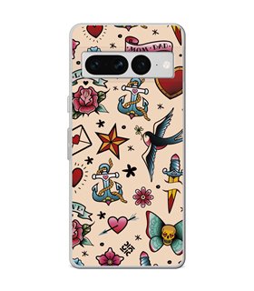 Funda para [ Google Pixel 7 Pro ] Dibujo Tendencias [ Tatuajes Clásicos ] de Silicona Flexible