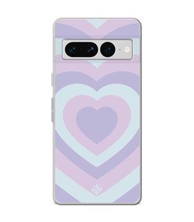 Funda para [ Google Pixel 7 Pro ] Dibujo Tendencias [ Corazones Superpuestos Tonos Pastel ] 