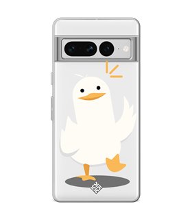 Funda para [ Google Pixel 7 Pro ] Dibujo Auténtico [ Pato Caminando ] de Silicona Flexible para Smartphone 
