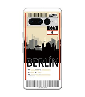Funda para [ Google Pixel 7 Pro ] Billete de Avión [ Berlín ] de Silicona Flexible para Smartphone 