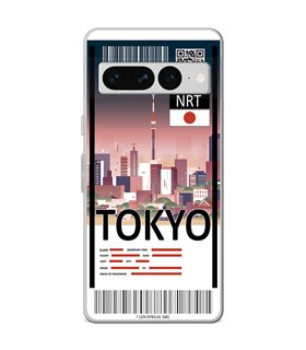 Funda para [ Google Pixel 7 Pro ] Billete de Avión [ Tokio ] de Silicona Flexible para Smartphone 