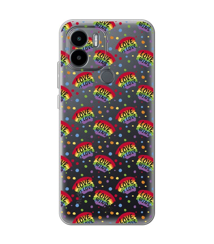 Funda para [ Xiaomi Redmi A1 Plus ] Dibujo Auténtico [ Arcoiris - Love Wins ] de Silicona Flexible para Smartphone