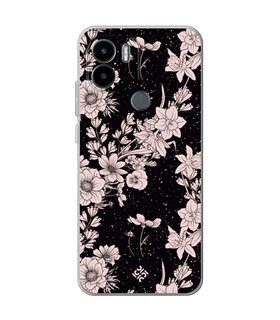 Funda para [ Xiaomi Redmi A1 Plus ] Dibujo Botánico [ Flores de amapola daffodil, anémona, violeta en fondo estrellado ] 