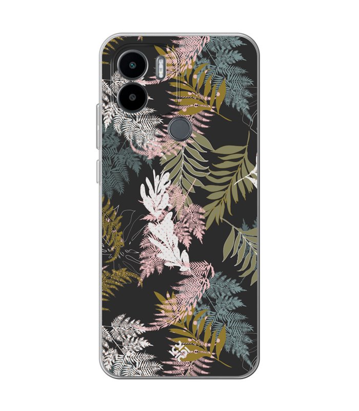 Funda para [ Xiaomi Redmi A1 Plus ] Dibujo Botánico [ Diseño de hojas ] de Silicona Flexible para Smartphone