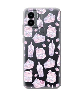 Funda para [ Xiaomi Redmi A1 Plus ] Dibujo Cute [ Postres de Fresa En Rosa Pastel ] de Silicona Flexible