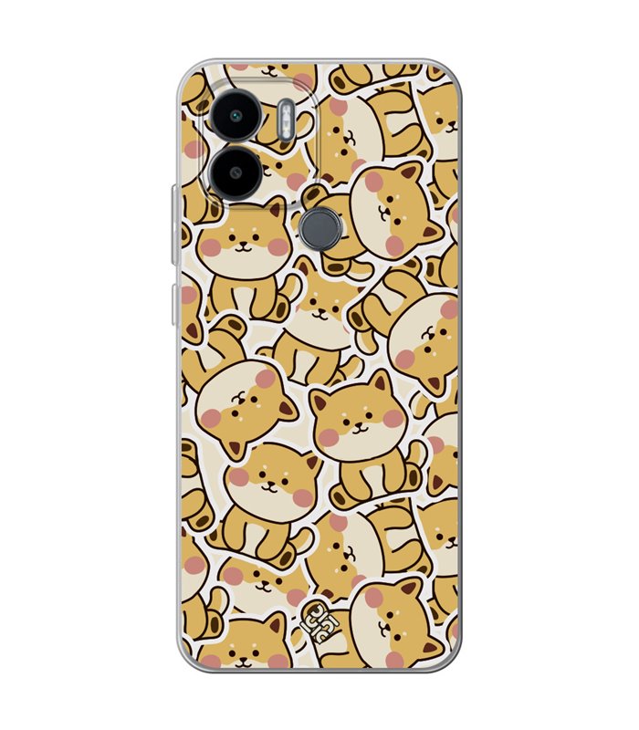 Funda para [ Xiaomi Redmi A1 Plus ] Dibujo Cute [ Pegatinas Perrito Shiba ] de Silicona Flexible para Smartphone