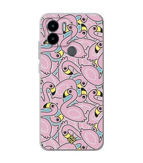 Funda para [ Xiaomi Redmi A1 Plus ] Dibujo Cute [ Pegatinas Flamenco ] de Silicona Flexible para Smartphone