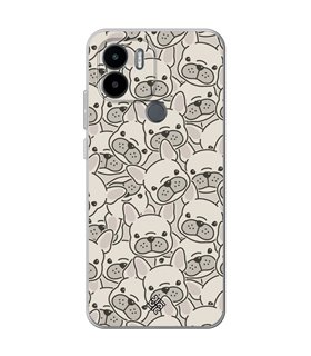 Funda para [ Xiaomi Redmi A1 Plus ] Dibujo Cute [ Pegatinas Perrito Bulldog Frances ] de Silicona Flexible