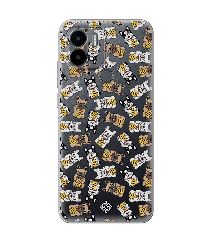 Funda para [ Xiaomi Redmi A1 Plus ] Dibujo Cute [ Perro Bulldog de la Suerte ] de Silicona Flexible para Smartphone