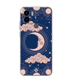 Funda para [ Xiaomi Redmi A1 Plus ] Dibujo Esotérico [ Luna Creciente - Dibujo Místico Astrologico ] de Silicona Flexible