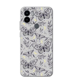 Funda para [ Xiaomi Redmi A1 Plus ] Dibujo Esotérico [ Boho Fondo Mágico con Elementos de Espacio Gris Estrellas ] 