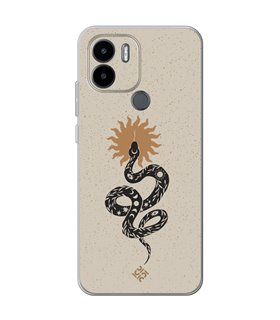 Funda para [ Xiaomi Redmi A1 Plus ] Dibujo Esotérico [ Serpiente Esotérica y Signo Solar ] de Silicona Flexible