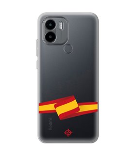 Funda para [ Xiaomi Redmi A1 Plus ] Dibujo Auténtico [ Bandera España ] de Silicona Flexible para Smartphone