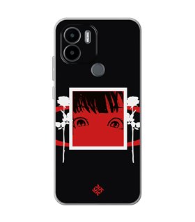 Funda para [ Xiaomi Redmi A1 Plus ] Dibujos Frikis [ Mirada Anime, Manga Rojo Intenso ] de Silicona Flexible