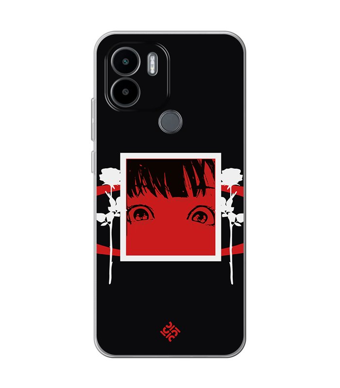 Funda para [ Xiaomi Redmi A1 Plus ] Dibujos Frikis [ Mirada Anime, Manga Rojo Intenso ] de Silicona Flexible