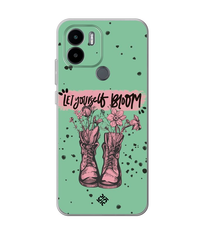 Funda para [ Xiaomi Redmi A1 Plus ] Dibujo Frases Guays [ Botas Let Yourself Bloom ] de Silicona Flexible