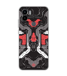 Funda para [ Xiaomi Redmi A1 Plus ] Dibujo Gamers [ Cyberpunk Rojo y Grises ] de Silicona Flexible para Smartphone