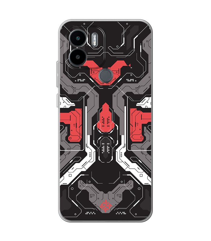 Funda para [ Xiaomi Redmi A1 Plus ] Dibujo Gamers [ Cyberpunk Rojo y Grises ] de Silicona Flexible para Smartphone