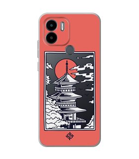 Funda para [ Xiaomi Redmi A1 Plus ] Dibujo Japones [ Pagoda con Fondo Transparente Japonesa ] de Silicona Flexible