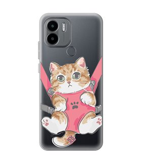 Funda para [ Xiaomi Redmi A1 Plus ] Dibujo Mascotas [ Gatito Colgante ] de Silicona Flexible