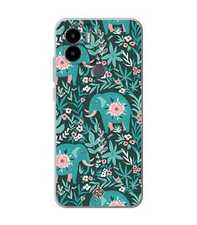 Funda para [ Xiaomi Redmi A1 Plus ] Dibujo Mascotas [ Estampado Elefantes Florales ] de Silicona Flexible para Smartphone 