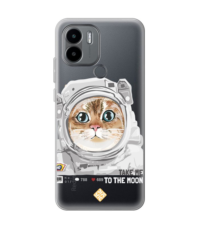 Funda para [ Xiaomi Redmi A1 Plus ] Dibujo Mascotas [ Gato Astronauta - Take Me To The Moon ] 