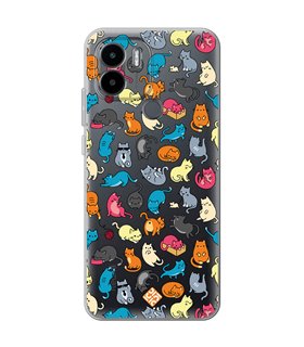 Funda para [ Xiaomi Redmi A1 Plus ] Dibujo Mascotas [ Gatos de Varios Colores ] de Silicona Flexible