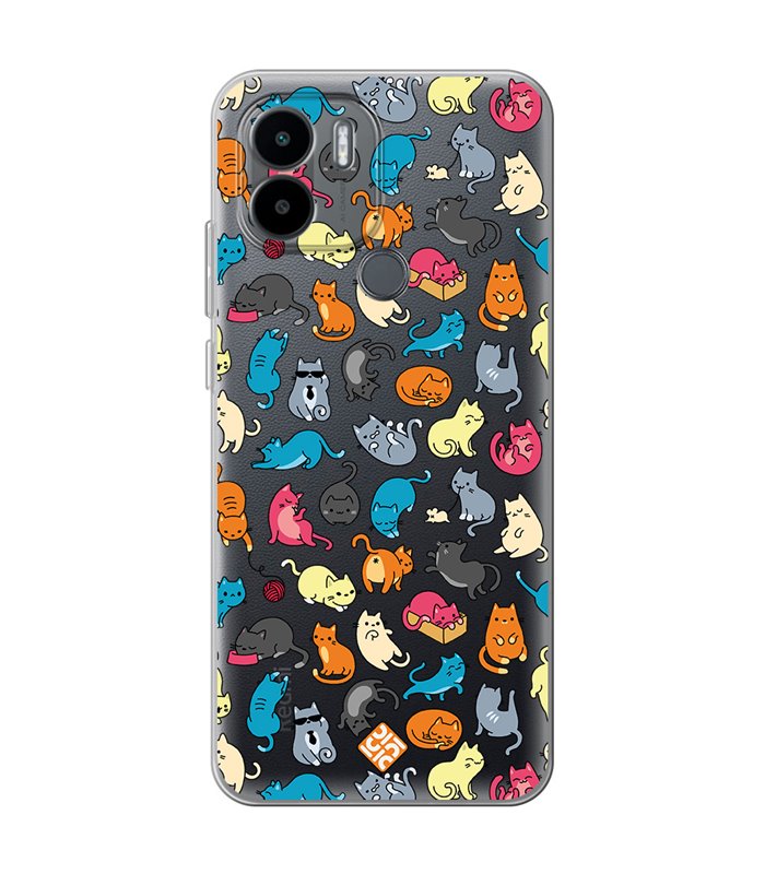 Funda para [ Xiaomi Redmi A1 Plus ] Dibujo Mascotas [ Gatos de Varios Colores ] de Silicona Flexible