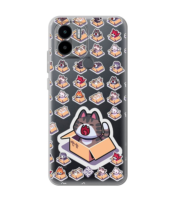 Funda para [ Xiaomi Redmi A1 Plus ] Dibujo Mascotas [ Gatos en Cajas ] de Silicona Flexible para Smartphone 