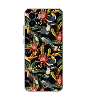 Funda para [ Xiaomi Redmi A1 Plus ] Dibujo Mascotas [ Estampado Aves y Hojas y Flores Tropicales ] de Silicona