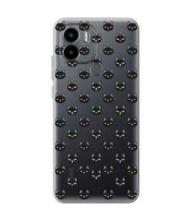 Funda para [ Xiaomi Redmi A1 Plus ] Dibujo Mascotas [ Gato Negro ] de Silicona Flexible para Smartphone 