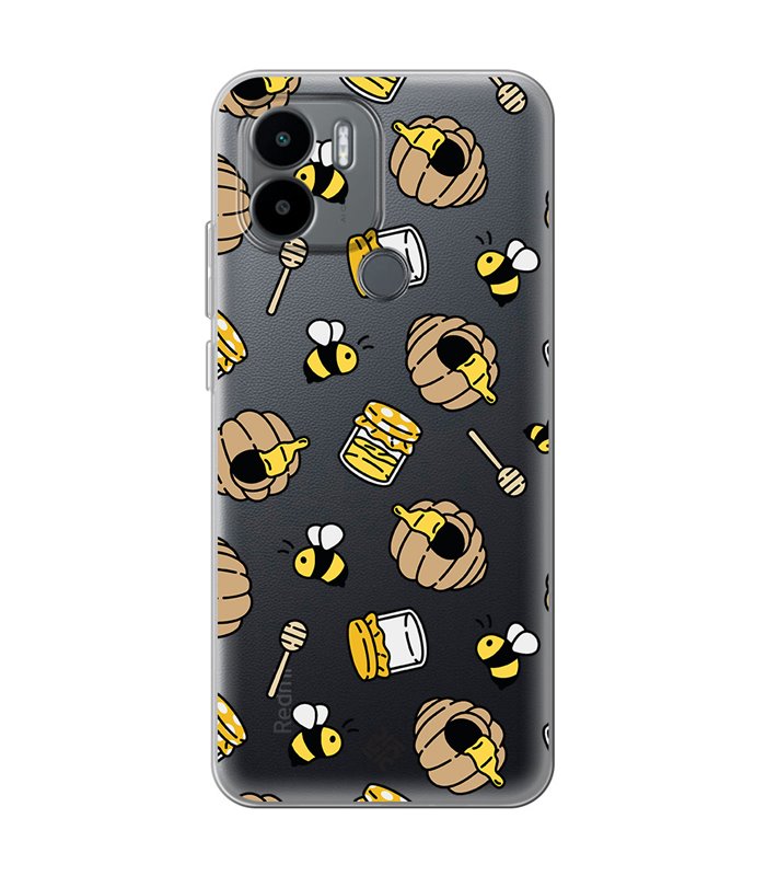 Funda para [ Xiaomi Redmi A1 Plus ] Dibujo Mascotas [ Miel y Abejas ] de Silicona Flexible para Smartphone 