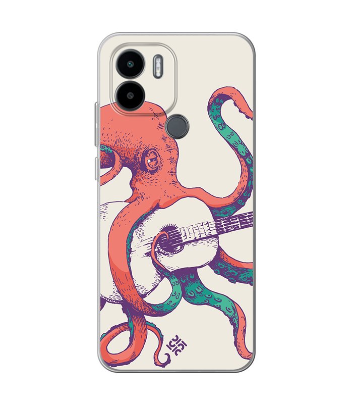 Funda para [ Xiaomi Redmi A1 Plus ] Diseño Música [ Pulpo Tocando la Guitarra ] de Silicona Flexible