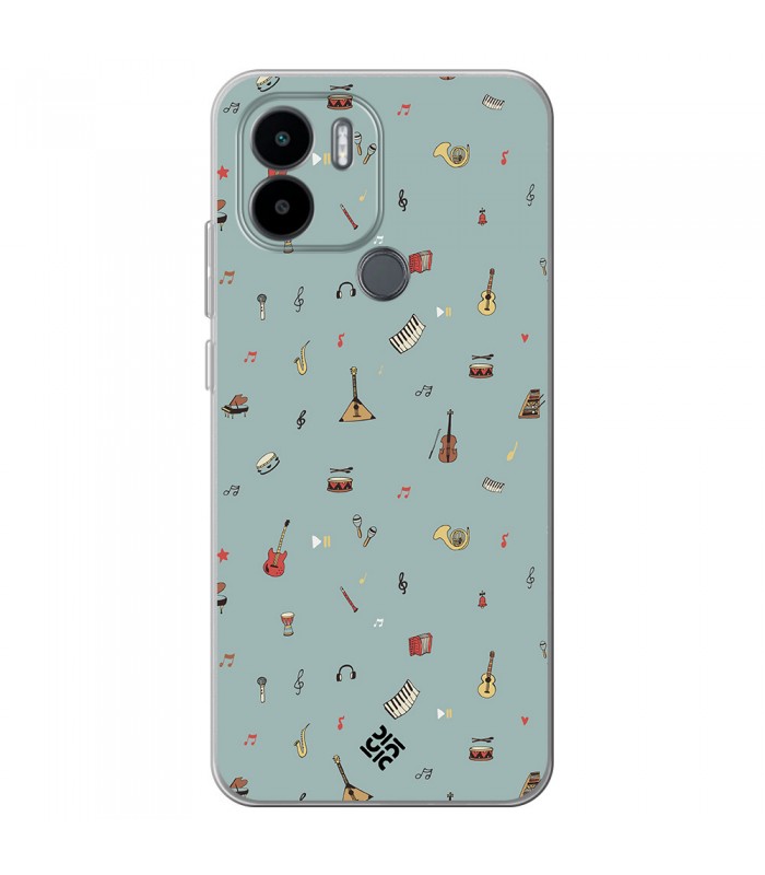 Funda para [ Xiaomi Redmi A1 Plus ] Diseño Música [ Collage Instrumentos Musicales ] de Silicona Flexible