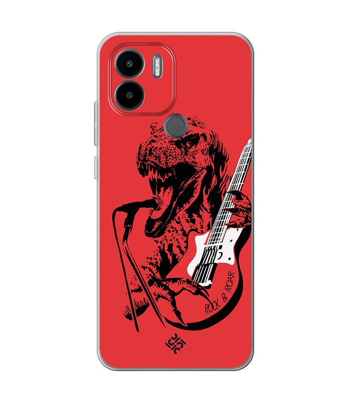 Funda para [ Xiaomi Redmi A1 Plus ] Diseño Música [ Rock & Roar - Dinosaurio Tocando la Guitarra ] 