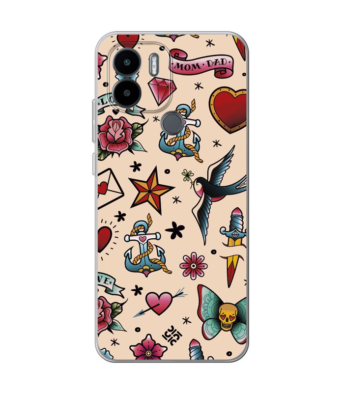 Funda para [ Xiaomi Redmi A1 Plus ] Dibujo Tendencias [ Tatuajes Clásicos ] de Silicona Flexible