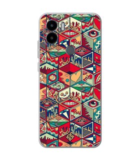 Funda para [ Xiaomi Redmi A1 Plus ] Dibujo Auténtico [ Diseño Doodle Arte con Elementos Ornamentales ] de Silicona