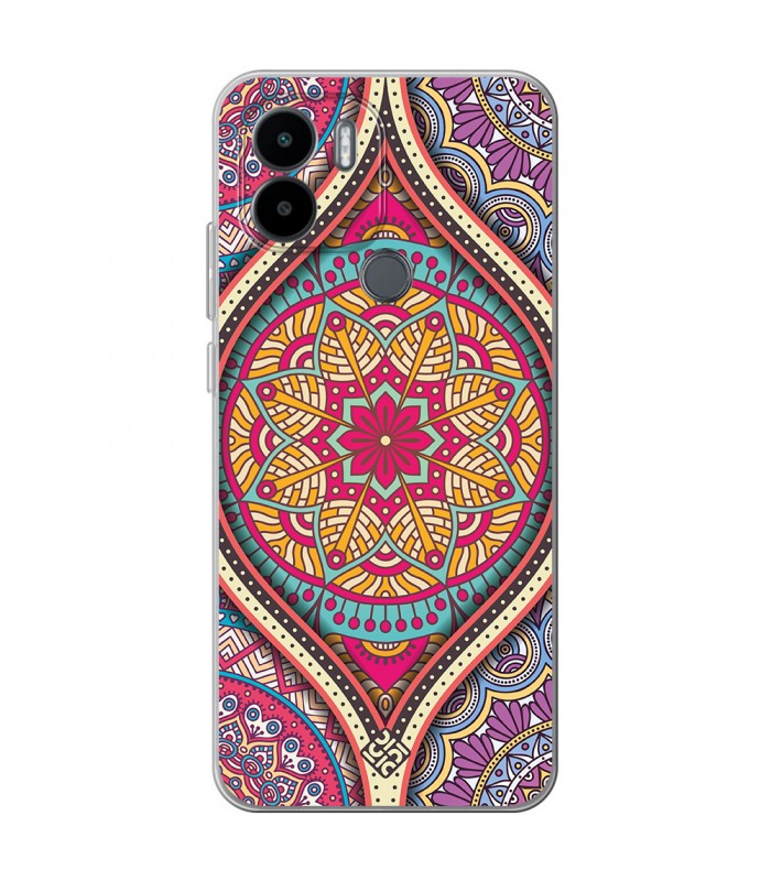 Funda para [ Xiaomi Redmi A1 Plus ] Dibujo Auténtico [ Baldosa de Teja Mandala ] de Silicona Flexible