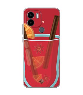 Funda para [ Xiaomi Redmi A1 Plus ] Dibujo Auténtico [ Vino Caliente ] de Silicona Flexible para Smartphone