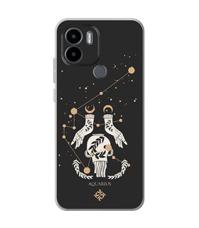 Funda para [ Xiaomi Redmi A1 Plus ] Dibujo Zodiaco [ Signo Zodiacal - Acuario ] de Silicona Flexible para Smartphone 