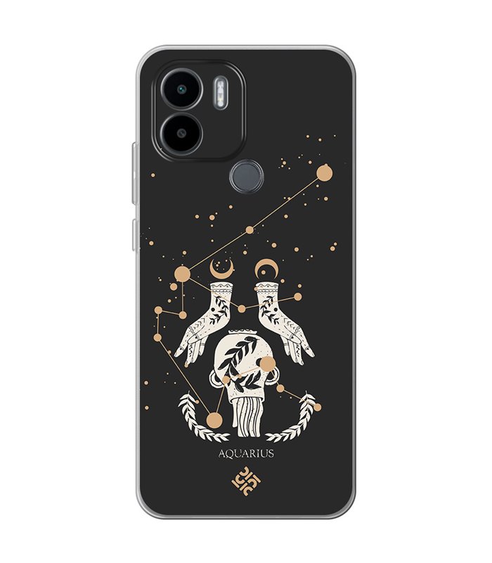 Funda para [ Xiaomi Redmi A1 Plus ] Dibujo Zodiaco [ Signo Zodiacal - Acuario ] de Silicona Flexible para Smartphone 