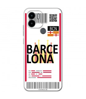 Funda para [ Xiaomi Redmi A1 Plus ] Billete de Avión [ Barcelona ] de Silicona Flexible para Smartphone 