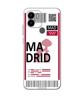 Funda para [ Xiaomi Redmi A1 Plus ] Billete de Avión [ Madrid ] de Silicona Flexible para Smartphone 