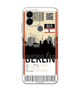 Funda para [ Xiaomi Redmi A1 Plus ] Billete de Avión [ Berlín ] de Silicona Flexible para Smartphone 