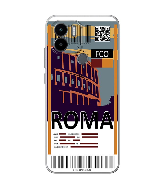 Funda para [ Xiaomi Redmi A1 Plus ] Billete de Avión [ Roma ] de Silicona Flexible para Smartphone 